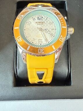 KYBOE! Giant 40 Yellow Silicone Sports Watch, NWT.